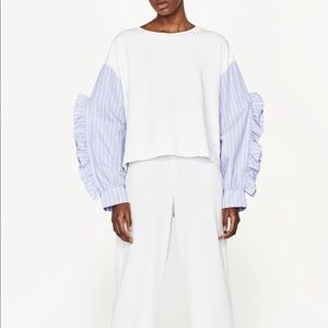 CLEAROUT ! Zara Contrast frilled sweatshirt
